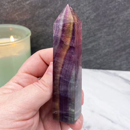 Polished Purple Fluorite Tower