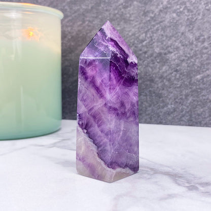 Polished Purple Fluorite Tower