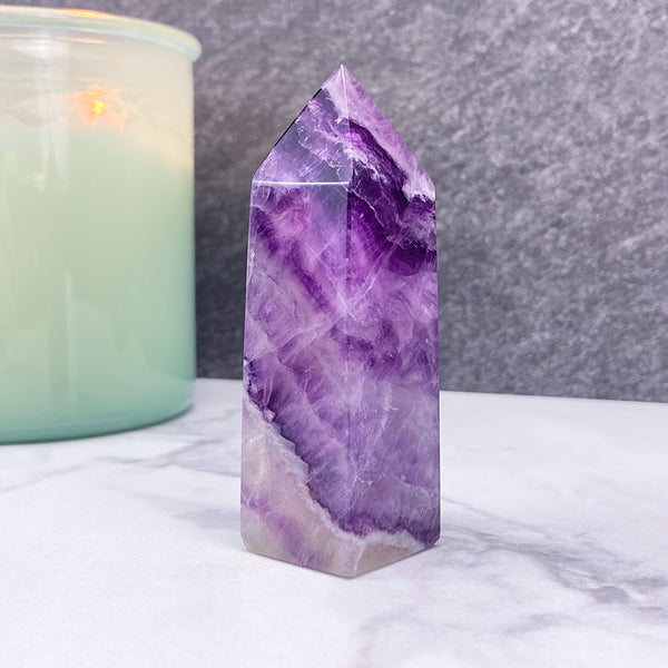 Polished Purple Fluorite Tower