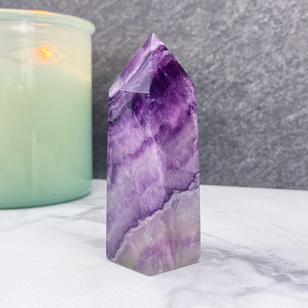 Polished Purple Fluorite Tower