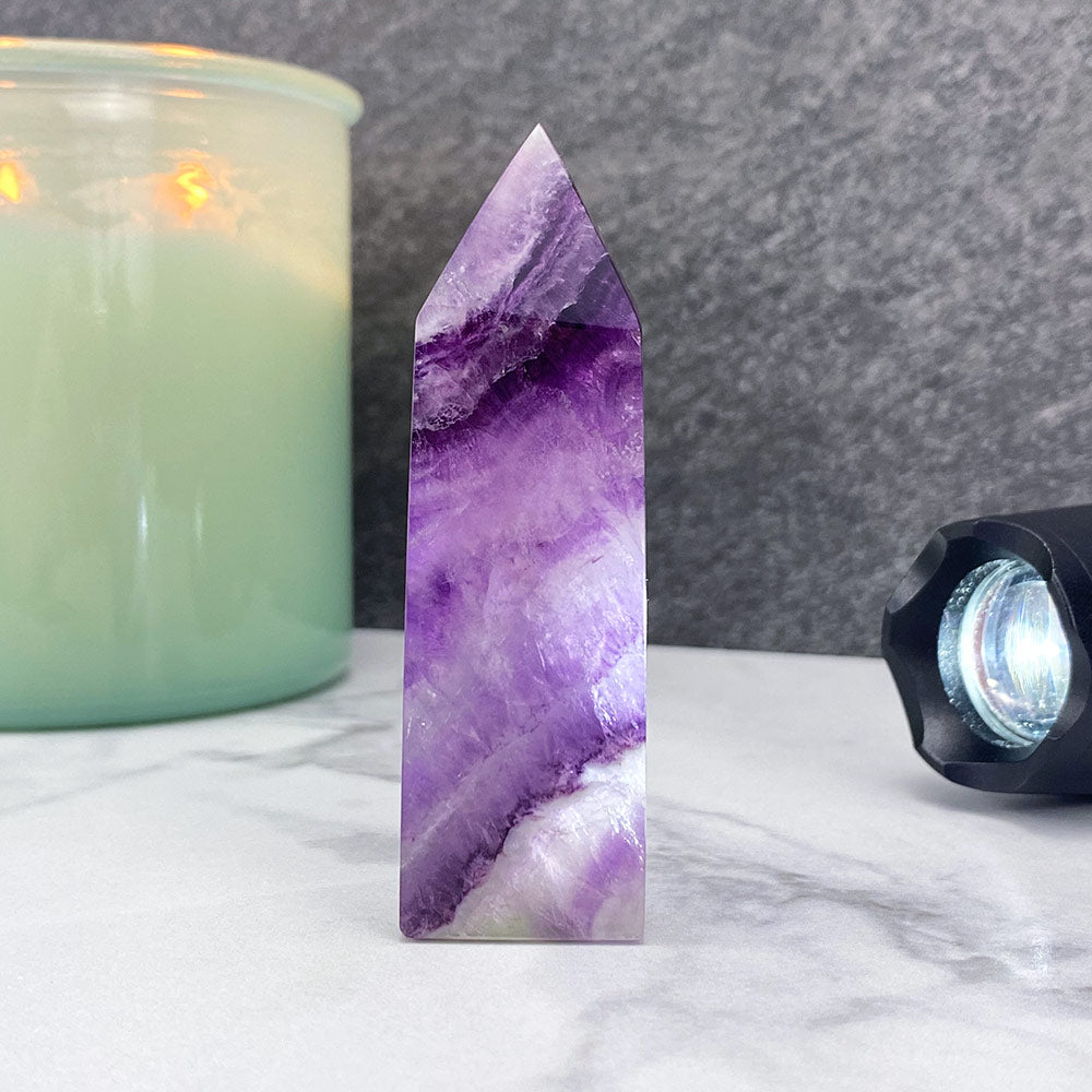 Polished Purple Fluorite Tower