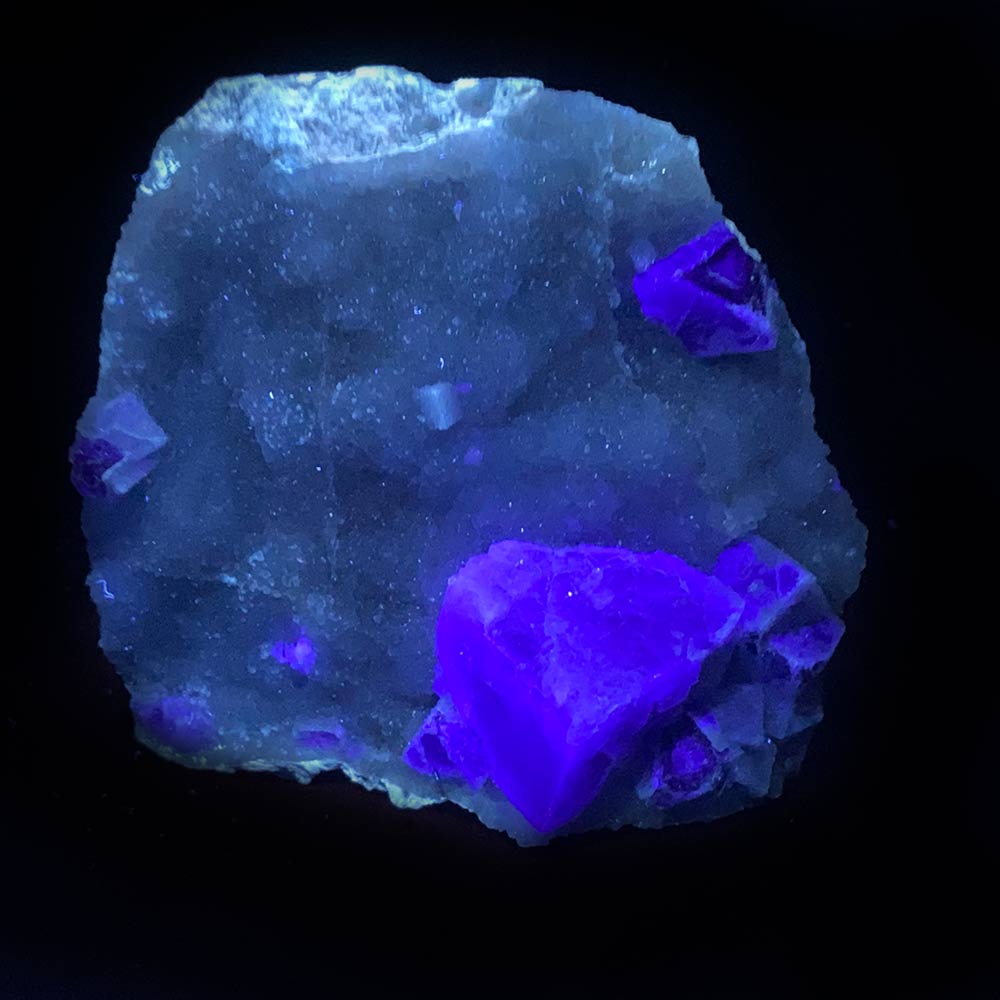 Purple Fluorite with Calcite Natural Specimen