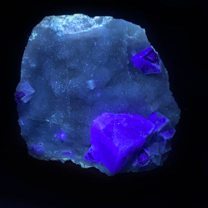 Purple Fluorite with Calcite Natural Specimen