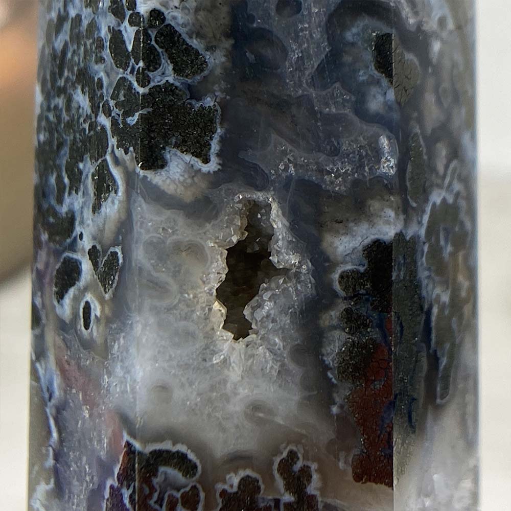 Polished Pyrite With Quartz and Agate Tower