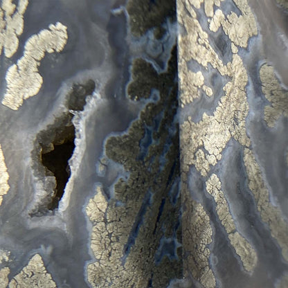 Polished Pyrite With Quartz and Agate Tower