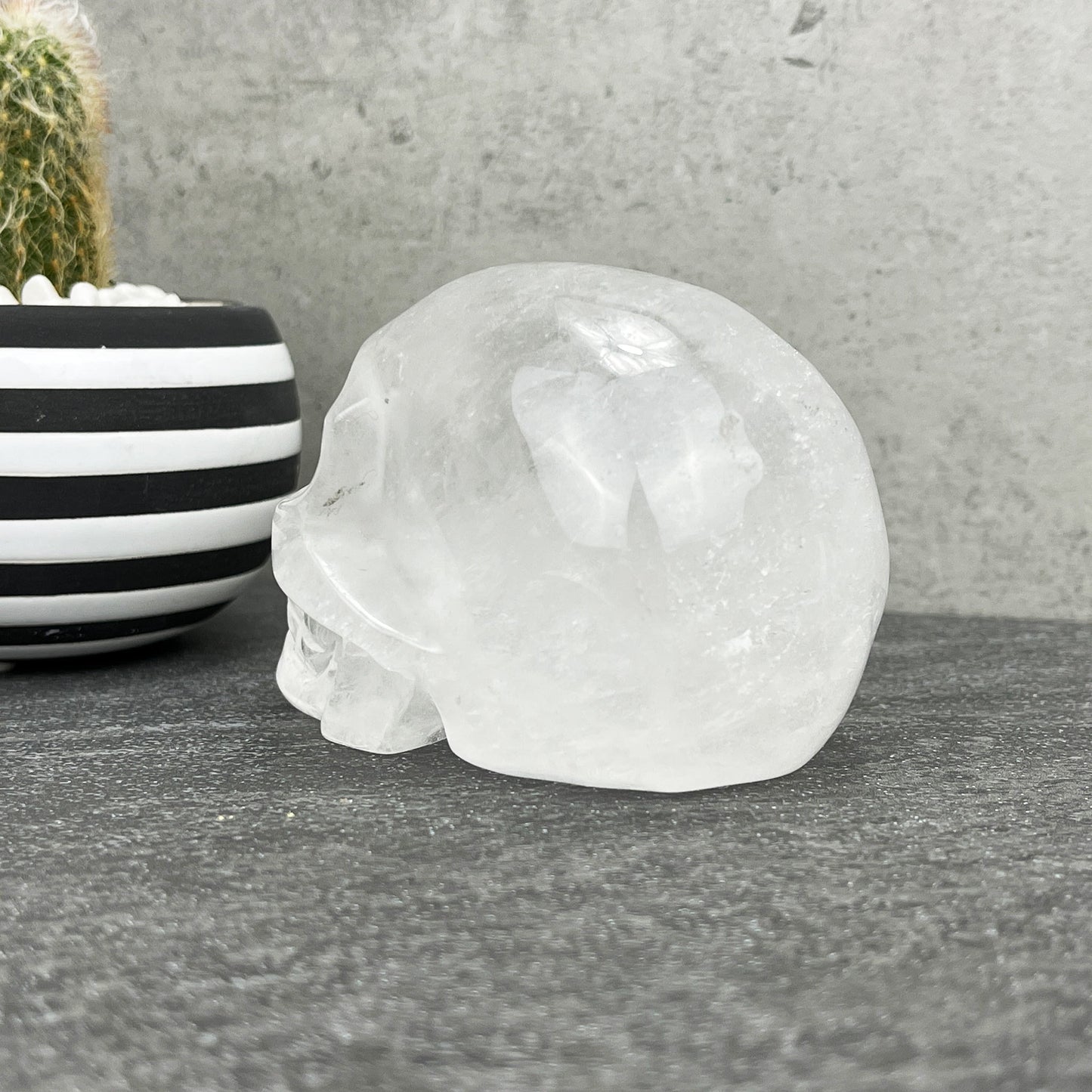 quartz crystal skull carving