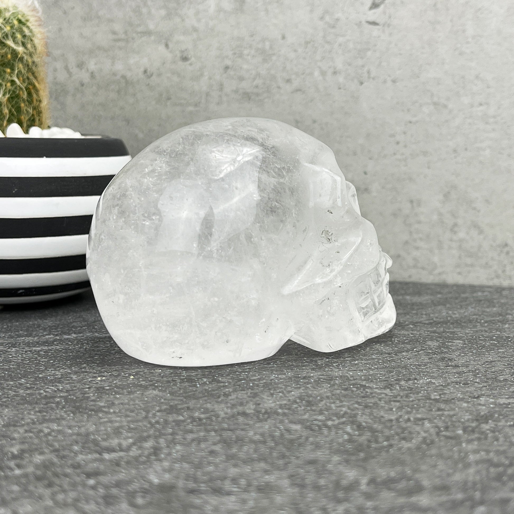 quartz crystal skull carving