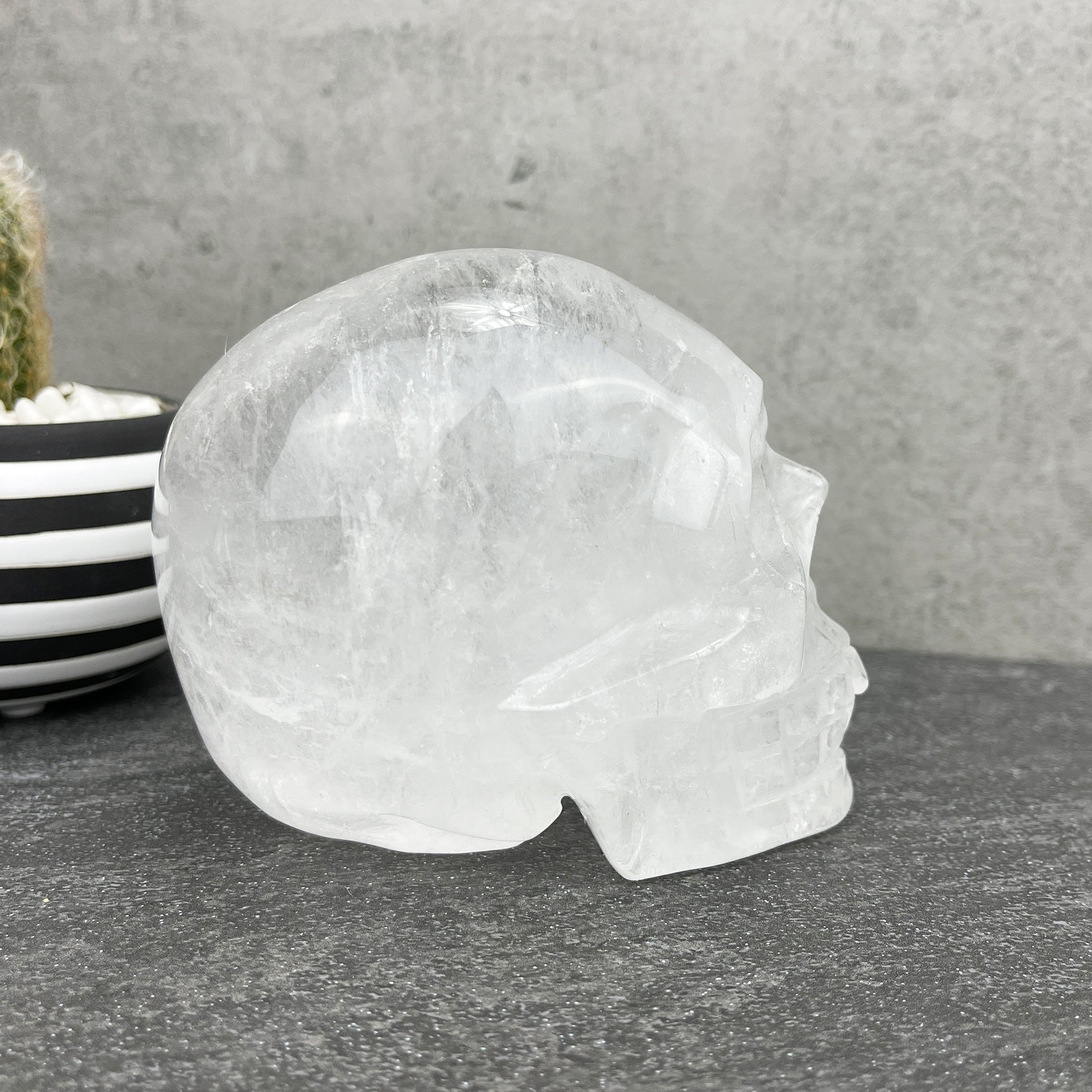 quartz crystal skull carving