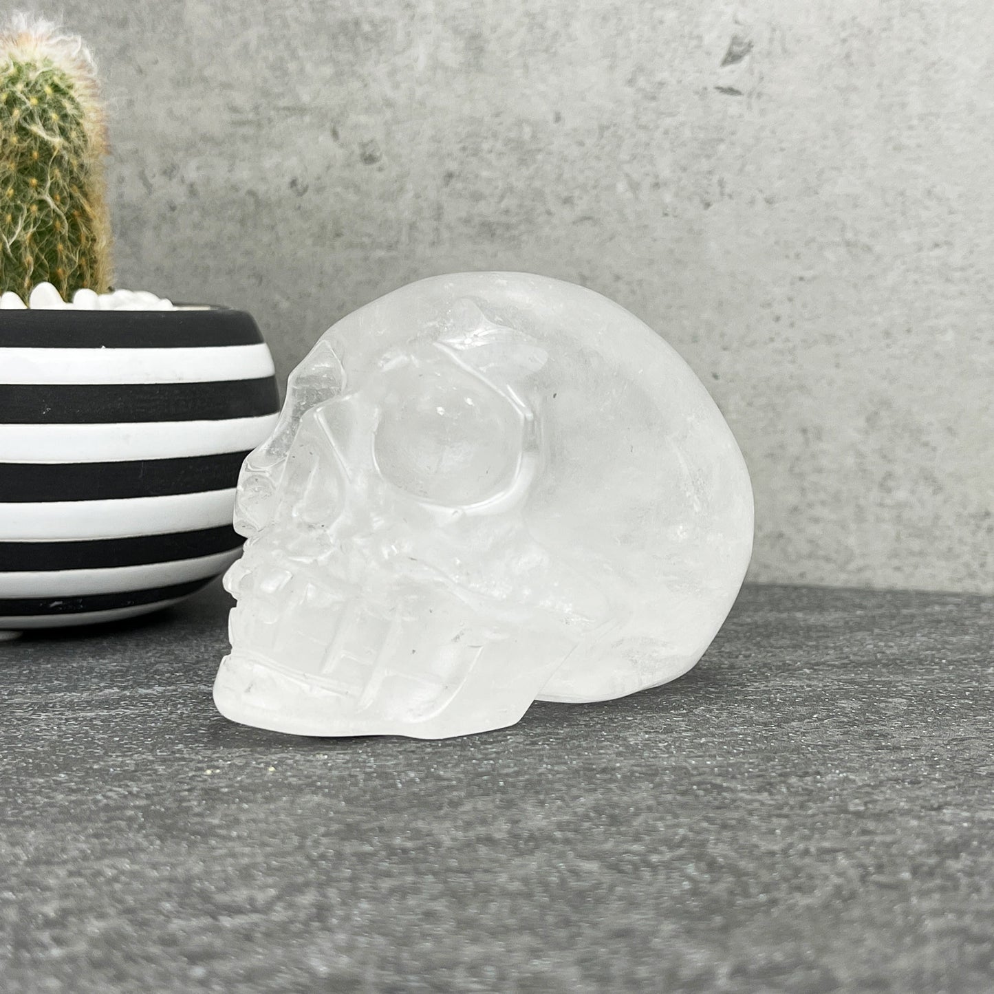 quartz crystal skull carving