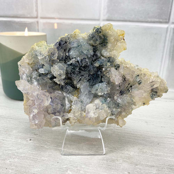 Quartz With Malachite Cluster Specimen