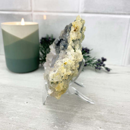 Quartz With Malachite Cluster Specimen
