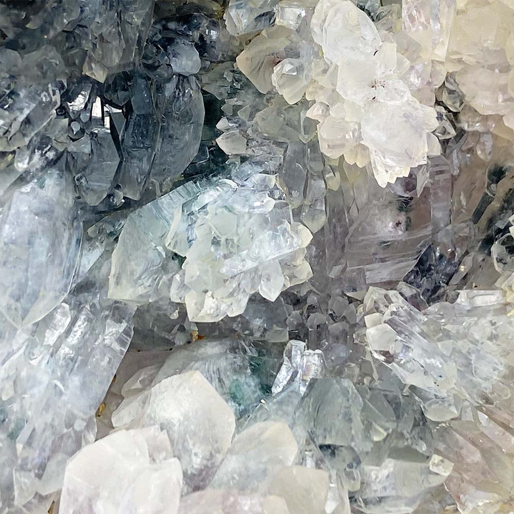 Quartz With Malachite Cluster Specimen