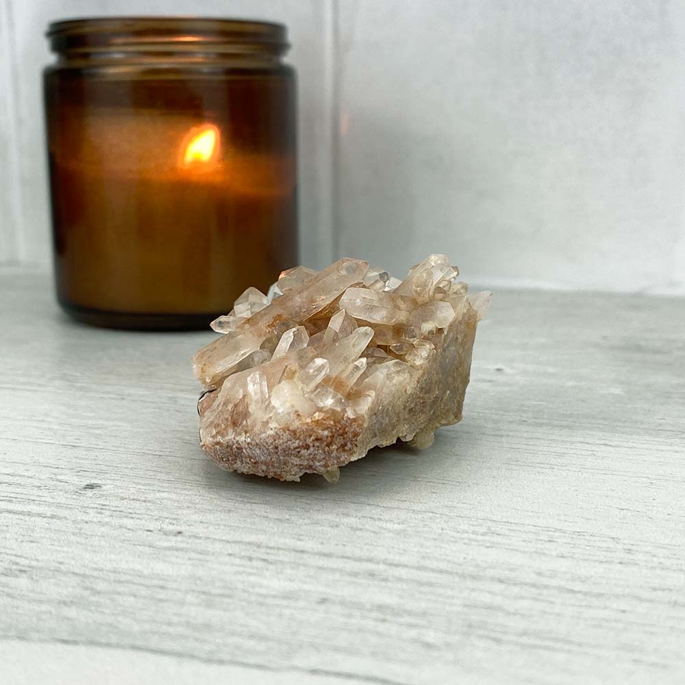 Pink Clear Quartz Cluster Hedgehog Carving