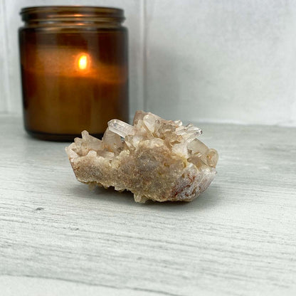 Pink Clear Quartz Cluster Hedgehog Carving