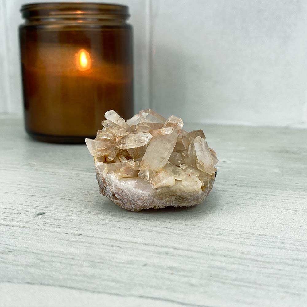 Pink Clear Quartz Cluster Hedgehog Carving