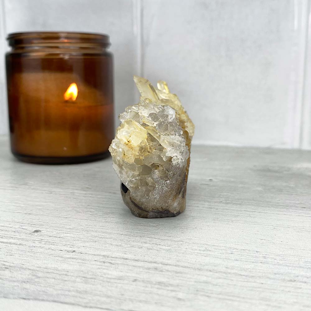 Clear Quartz Crystal Cluster Hedgehog Carving