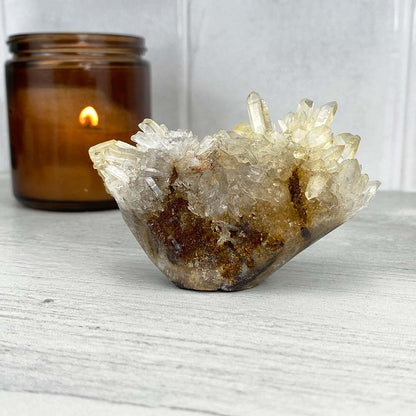 Clear Quartz Crystal Cluster Hedgehog Carving