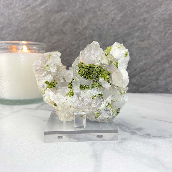 Quartz and Green Epidote Specimen