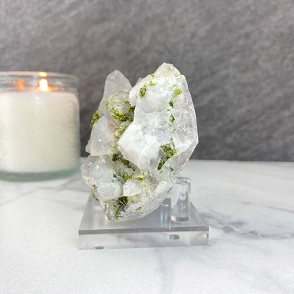 Quartz and Green Epidote Specimen