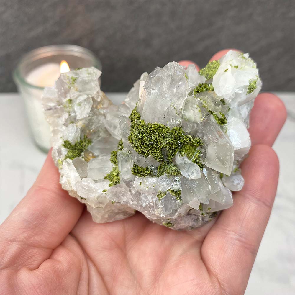 Quartz and Green Epidote Specimen