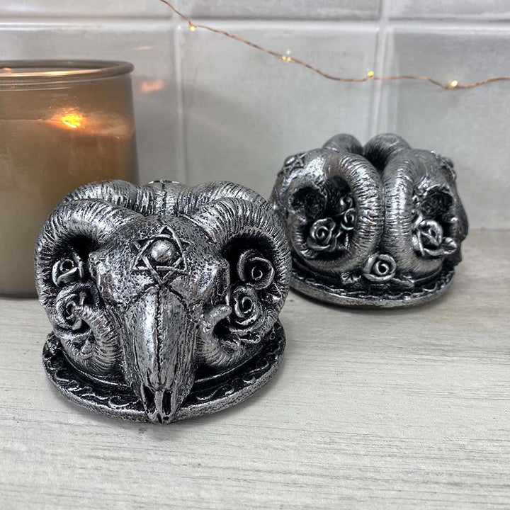 Ram Skull with Roses Occult Sphere Holders