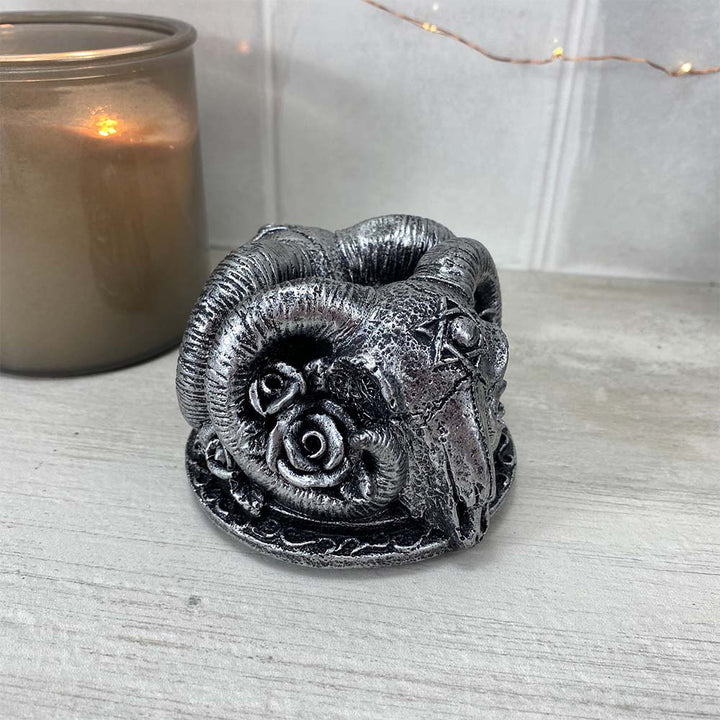 Ram Skull with Roses Occult Sphere Holders