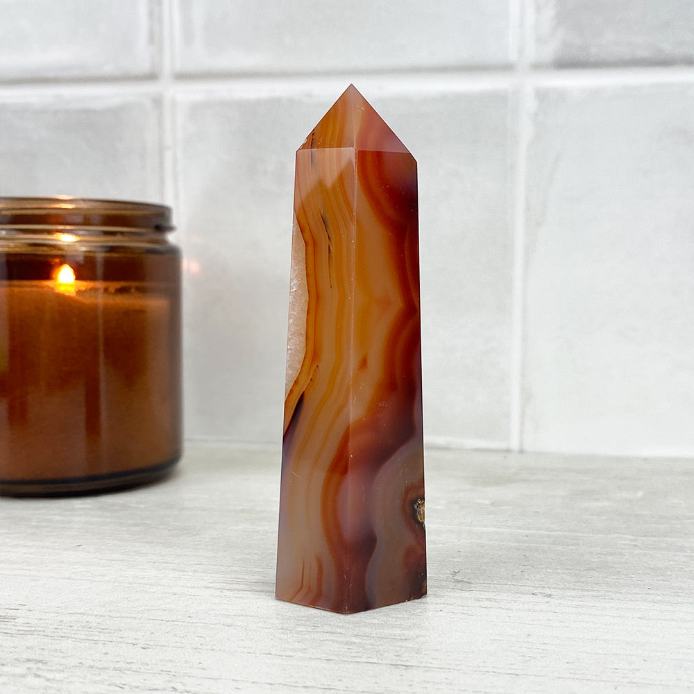 Polished Red Agate Tower