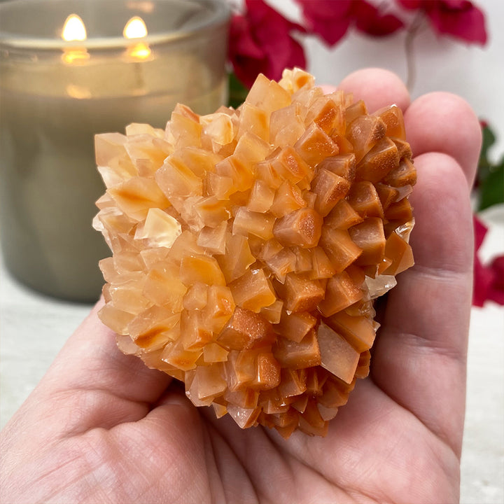 Natural Orange Calcite Cluster