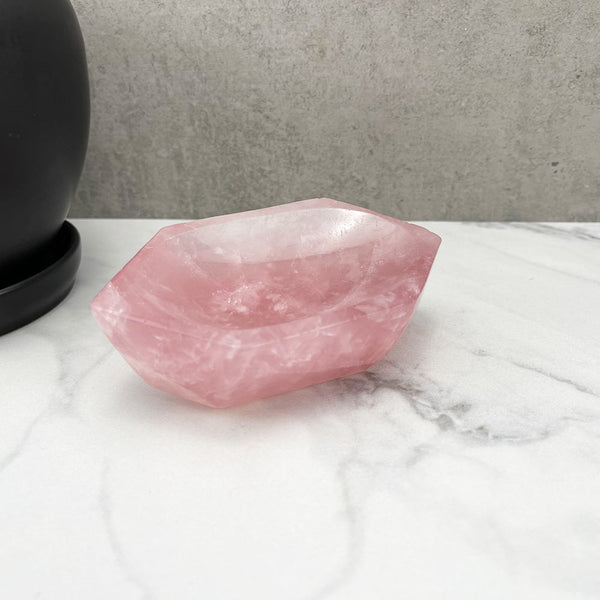 High Quality Polished Rose Quartz Bowl