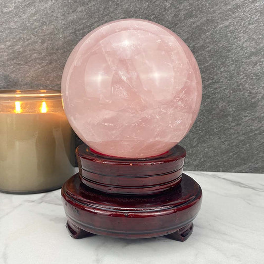 Large Polished Star Rose Quartz Sphere