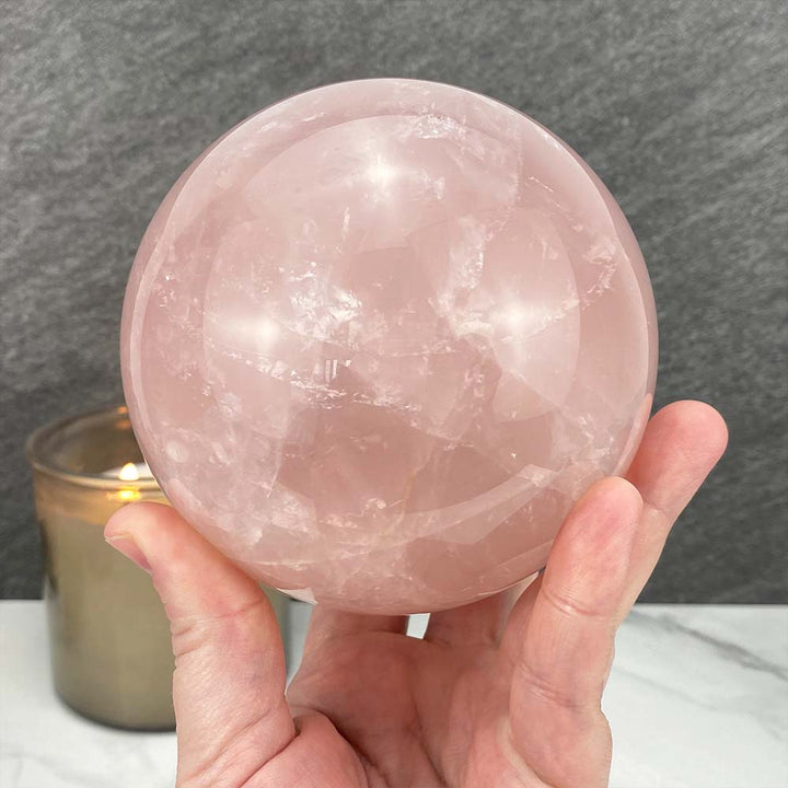 Large Polished Star Rose Quartz Sphere