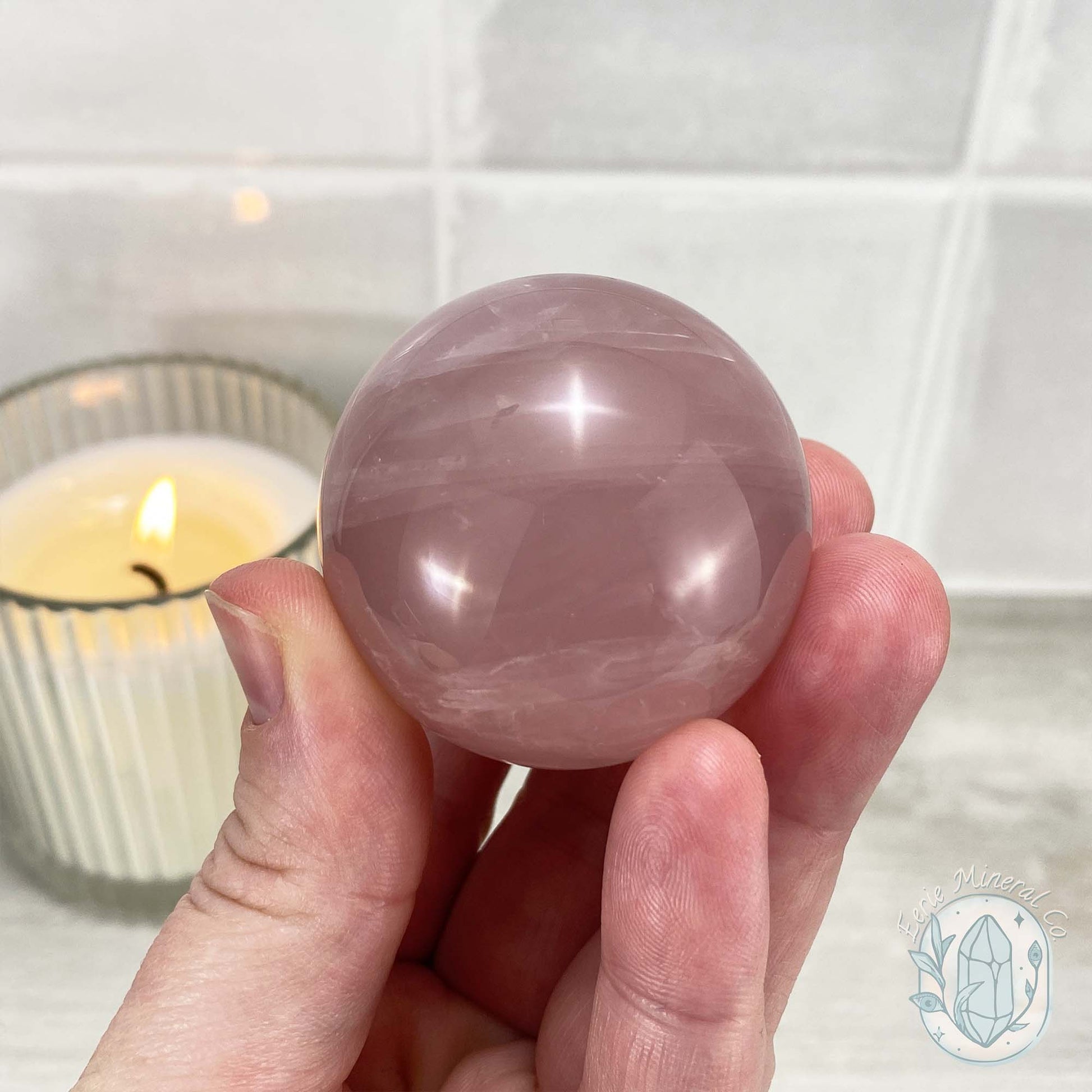 Polished Rose Quartz Sphere