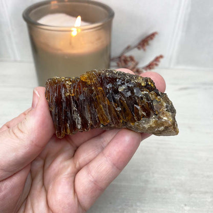 Raw Amber Calcite Crystal Specimens