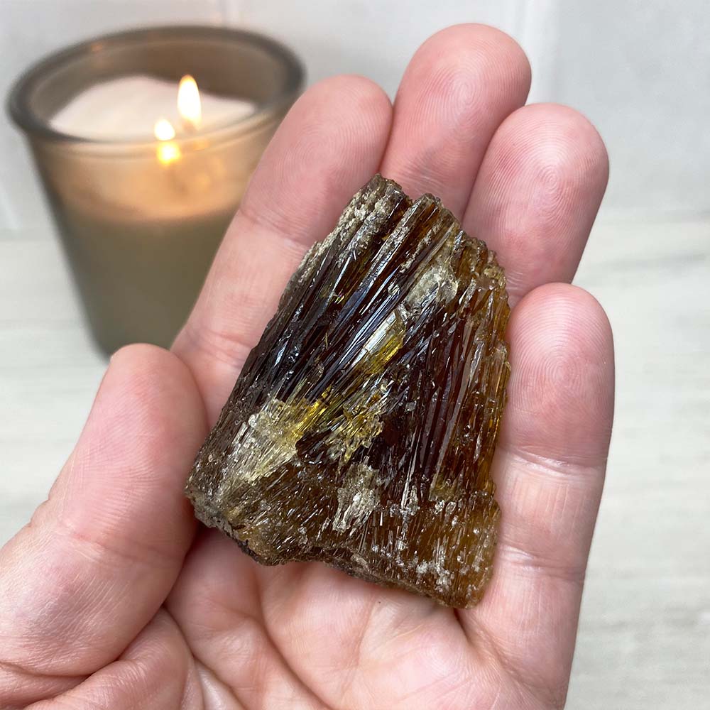 Raw Amber Calcite Crystal Specimens