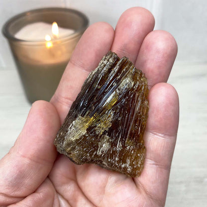 Raw Amber Calcite Crystal Specimens