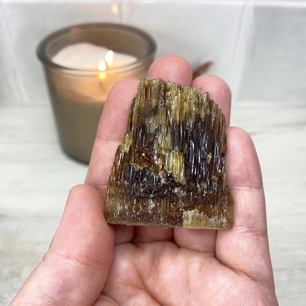 Raw Amber Calcite Crystal Specimens