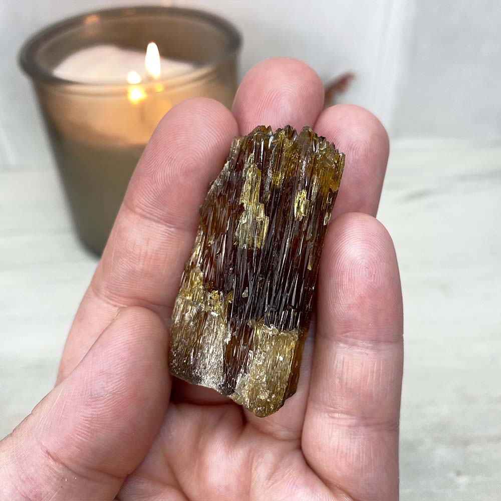 Raw Amber Calcite Crystal Specimens