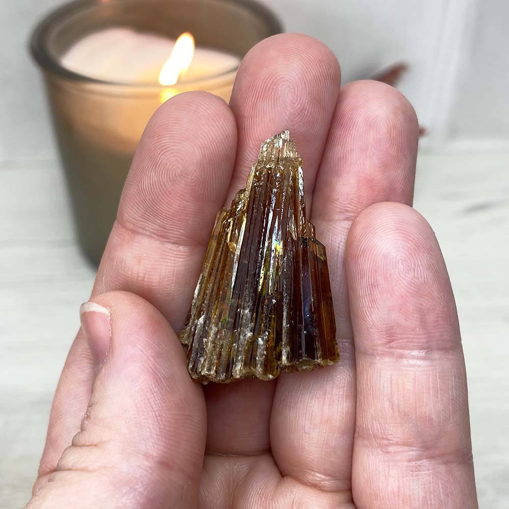 Raw Amber Calcite Crystal Specimens