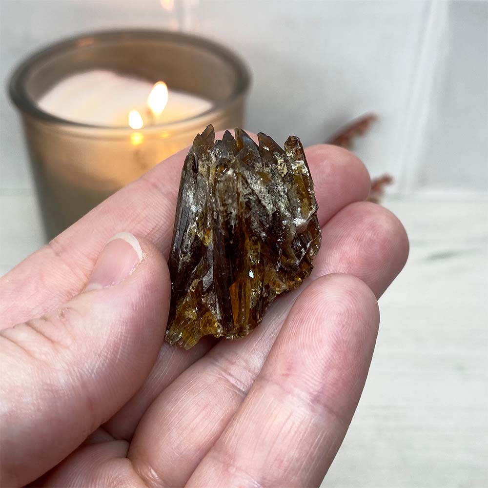 Raw Amber Calcite Crystal Specimens