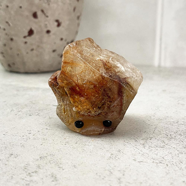 Rutile Quartz Hedgehog Carving