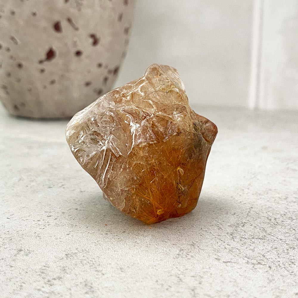 Rutile Quartz Hedgehog Carving
