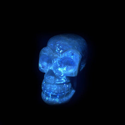 Scolcite and Stilbite Skull Carving