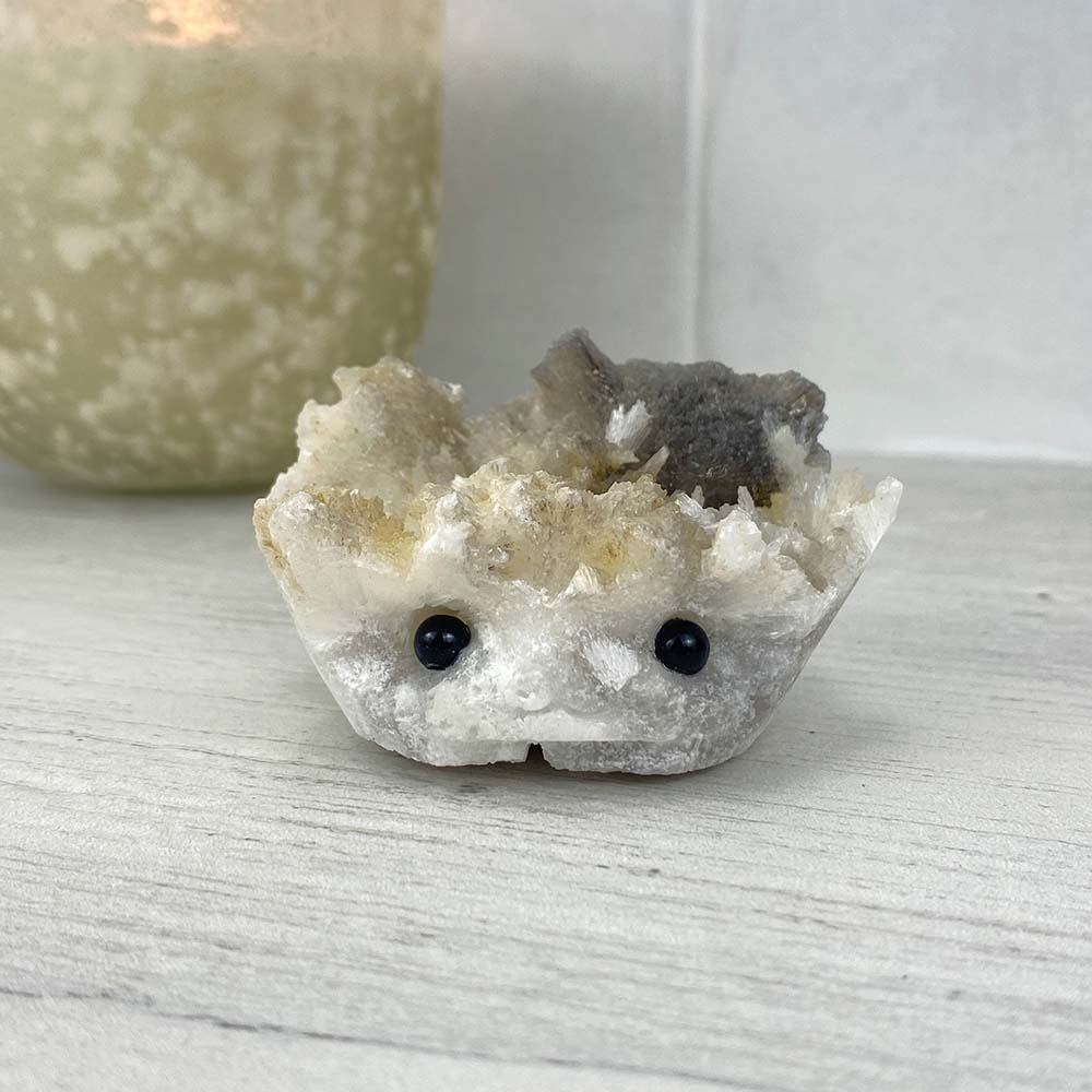Scolecite Specimen Hedgehog Carving