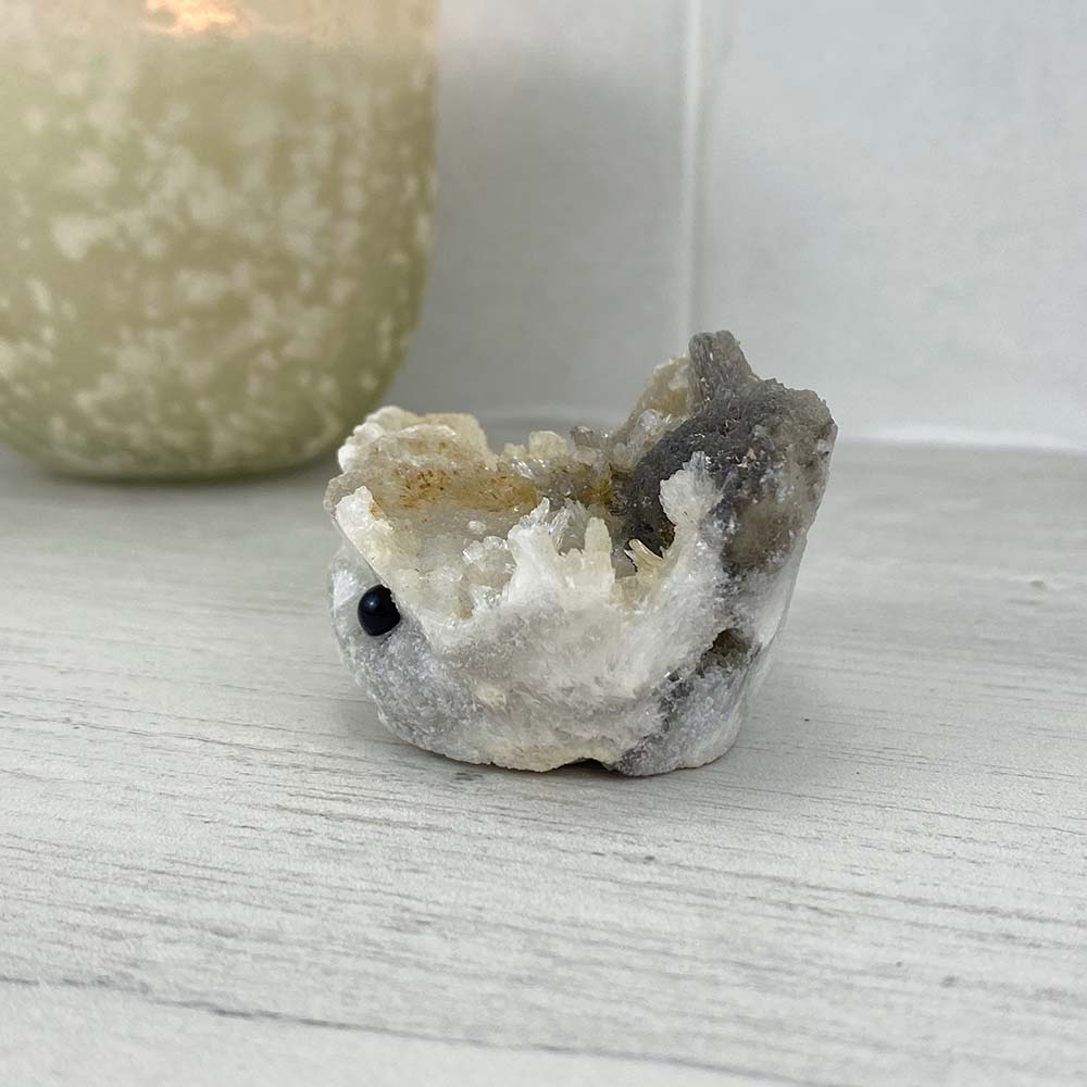 Scolecite Specimen Hedgehog Carving