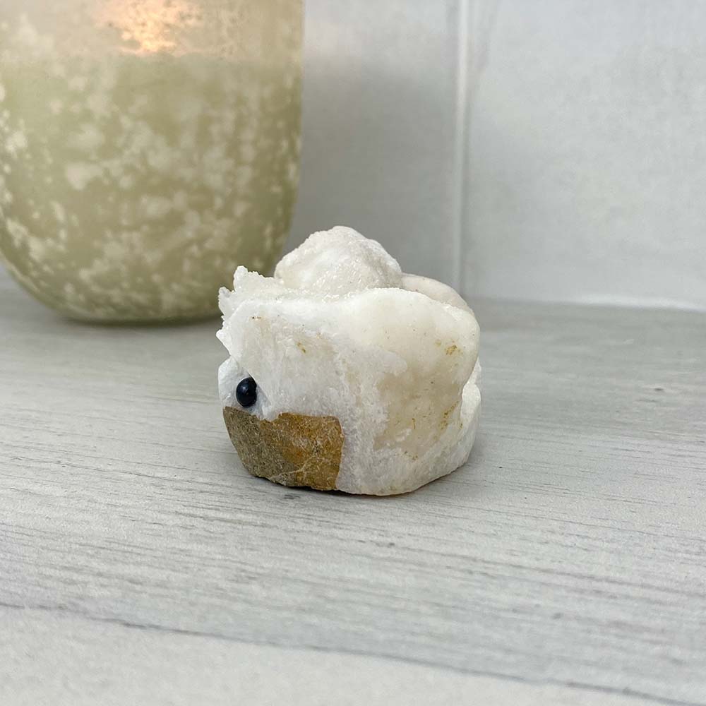 Scolecite Specimen Hedgehog Carving