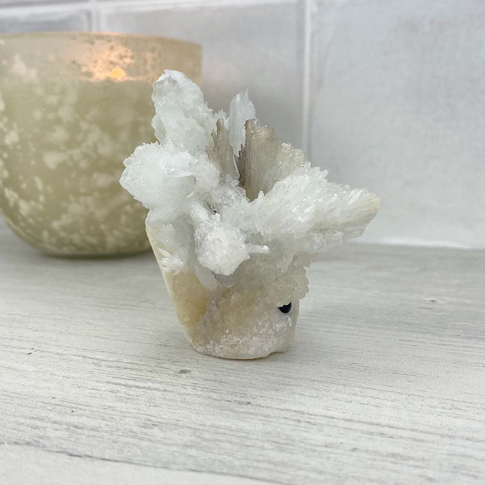 Scolecite Specimen Hedgehog Carving