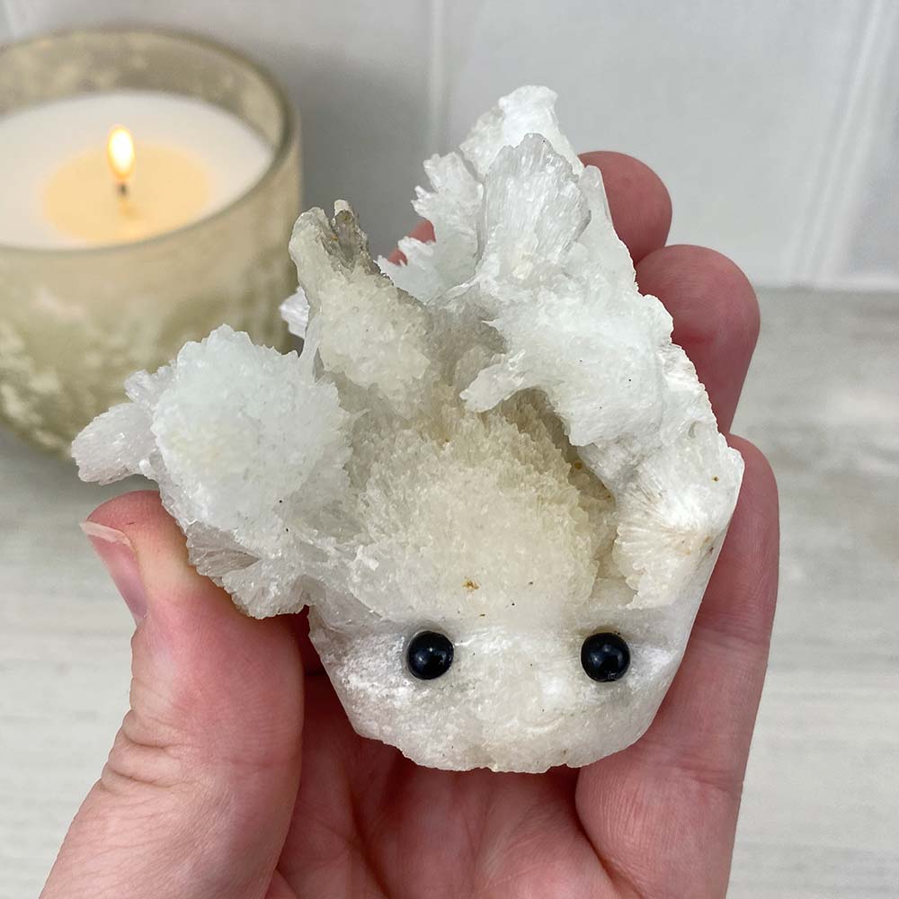 Scolecite Specimen Hedgehog Carving