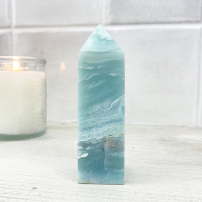 Polished Sky Blue Quartz Tower