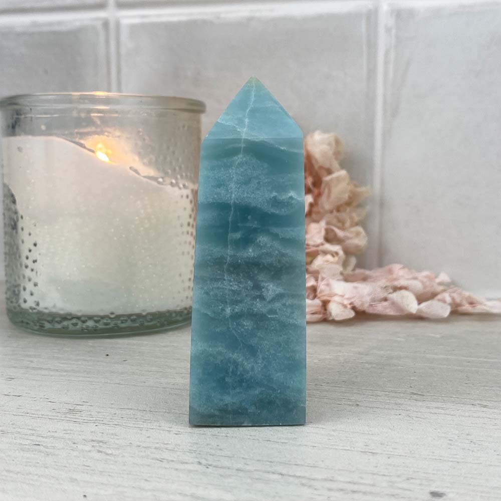 Polished Sky Blue Quartz Tower