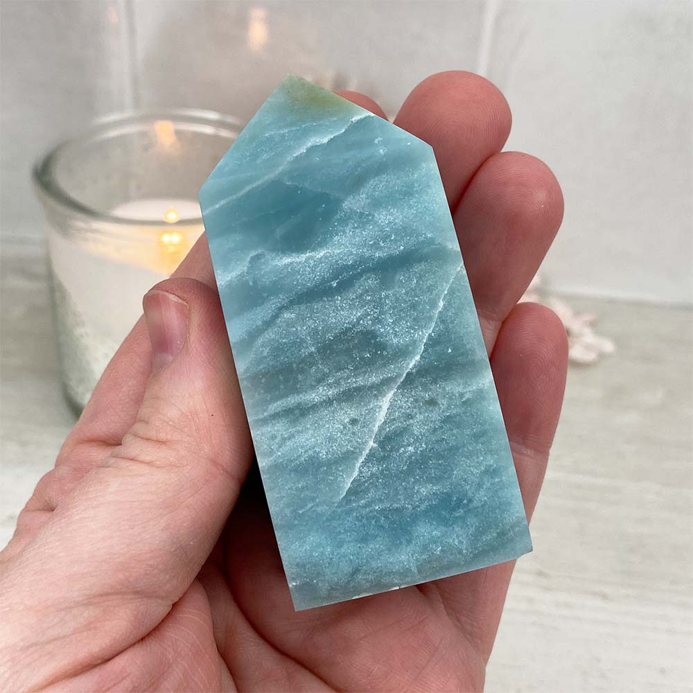 Polished Sky Blue Quartz Tower